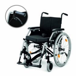 Odlehčený mechanický invalidní vozík 2.750 EUROCHAIR 2 s brzdami pro doprovod